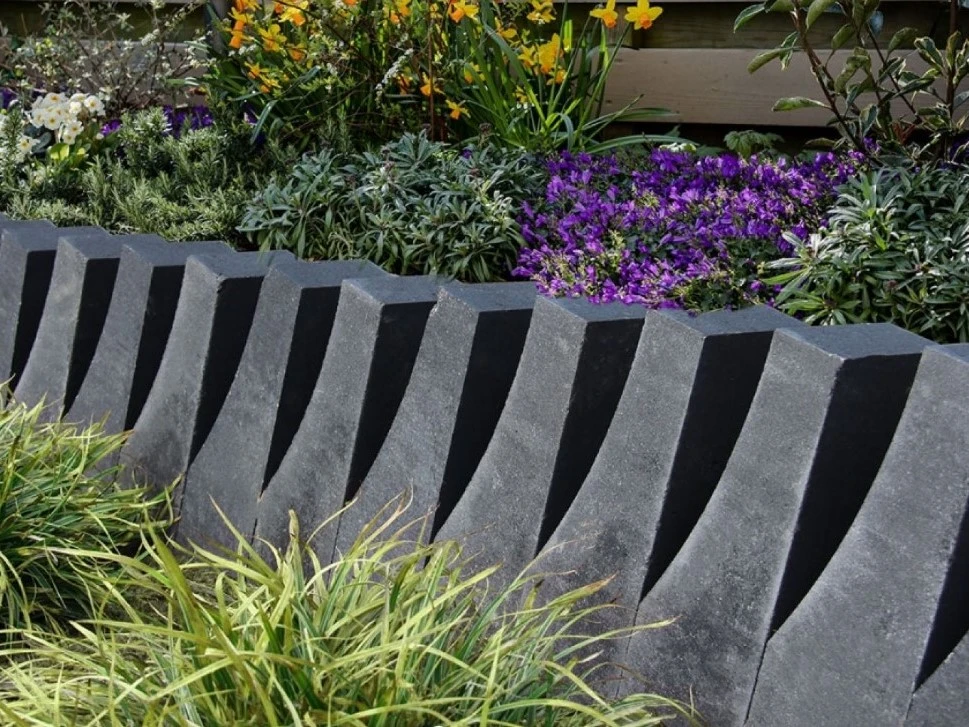 Stapelblok Palissade Wave 15 x 15 cm (150 x 150 mm) Zwart - Lengte 60 cm - Afbeelding 4